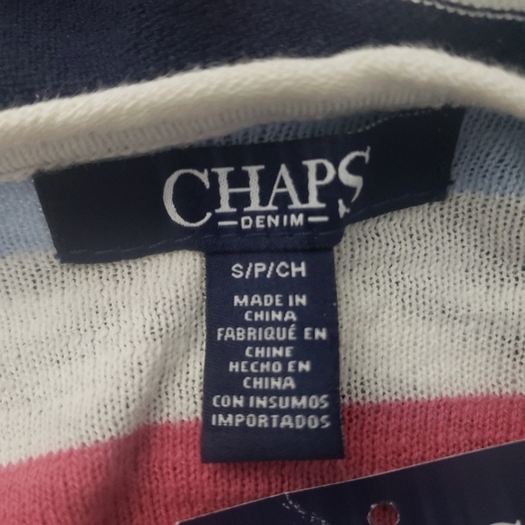 NWT Chaps Denim Striped Open Cardigan Women's Small S Spring 100% Cotton New - Picture 3 of 6